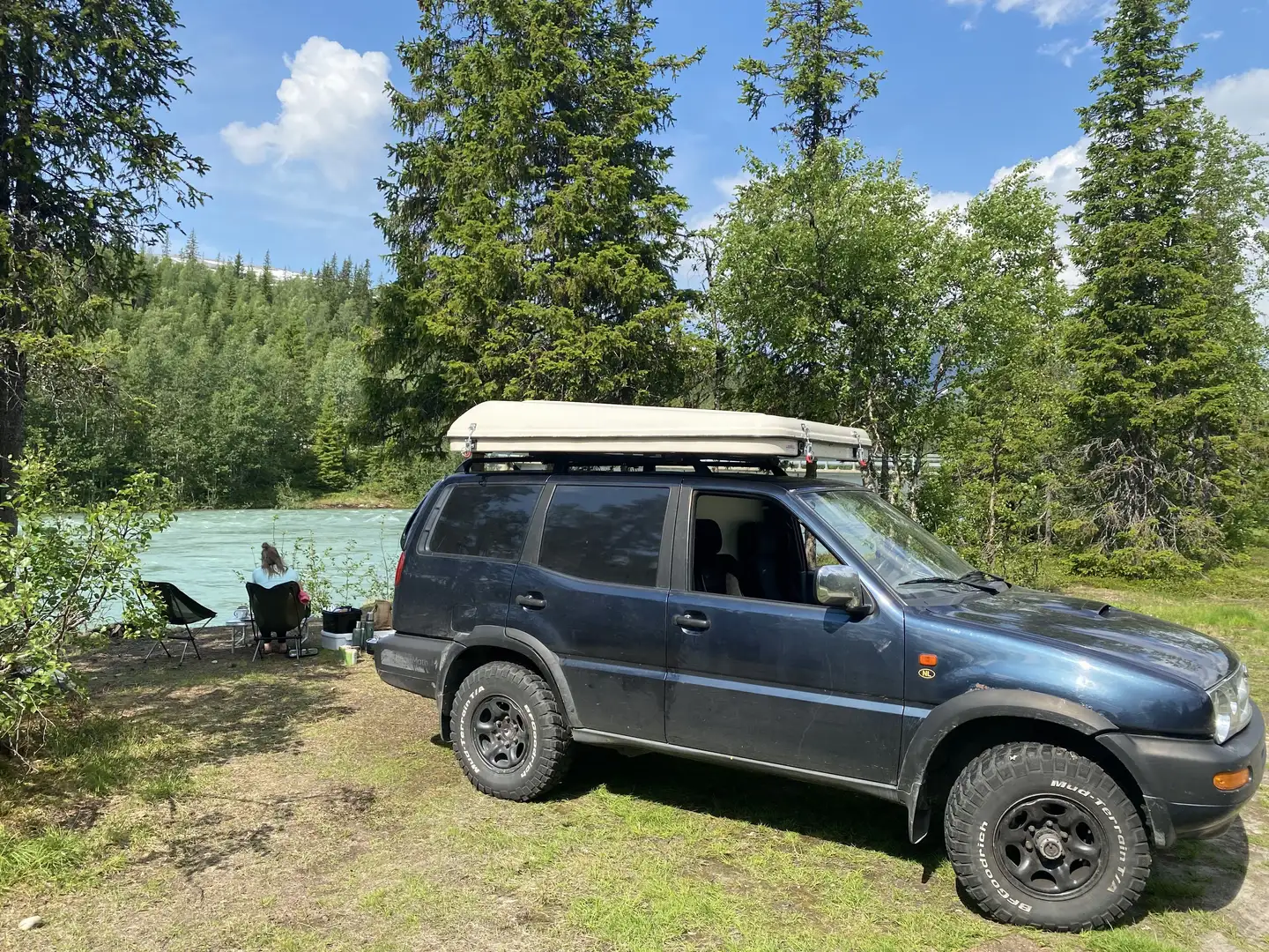 Nissan Terrano Maverick 2.7 lang 4x4 / kampeerauto Blauw - 1