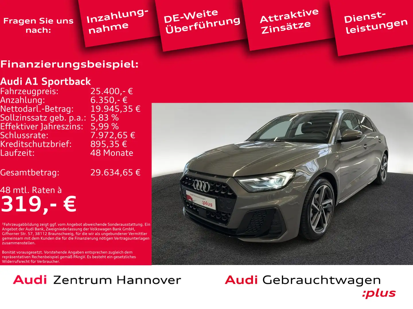 Audi A1 30 TFSI S line Leder Navi LED virtu Grau - 1