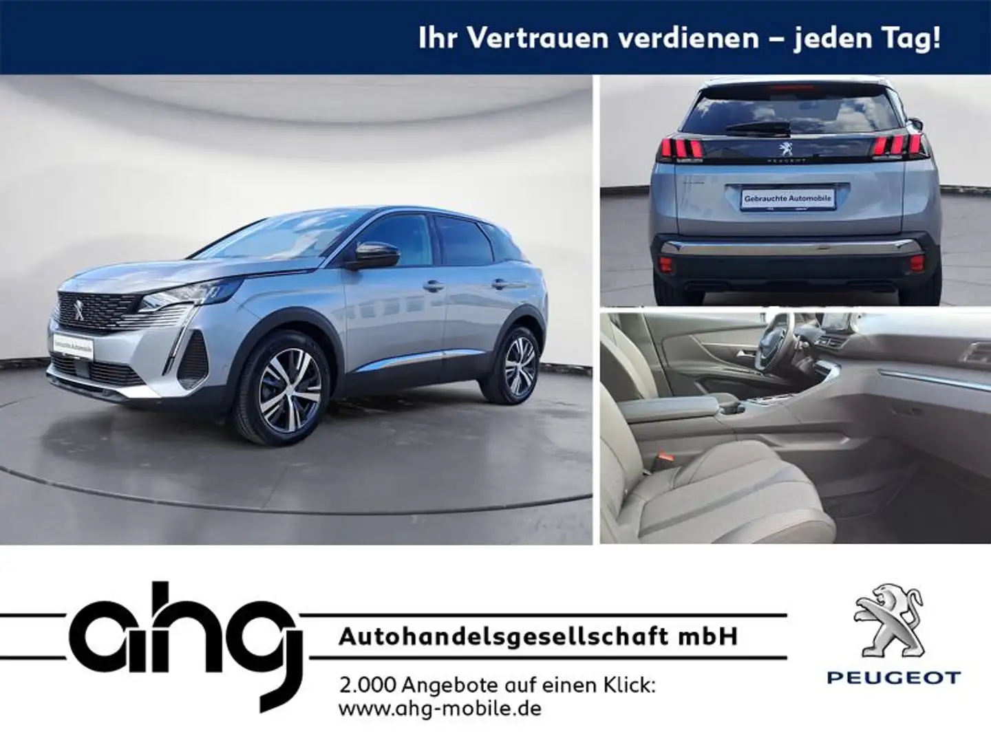 Peugeot 3008 PureTech 130 Allure Pack Bluetooth PDC Klim Gris - 1