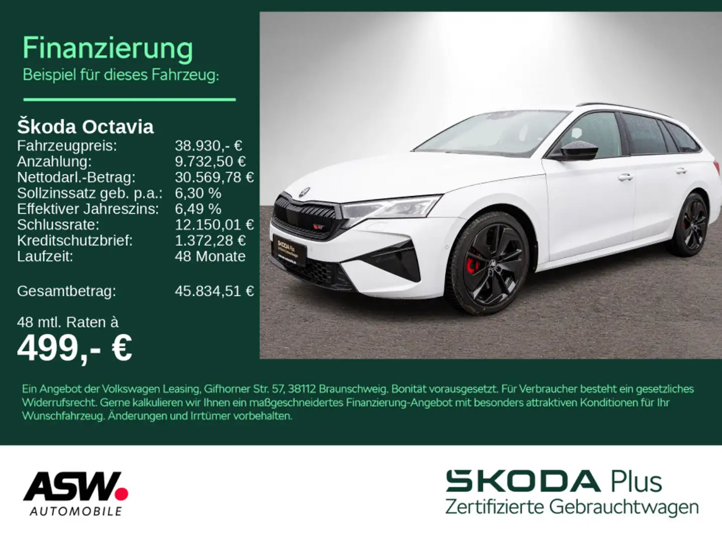 Skoda Octavia Combi RS 2.0 TSI DSG NAVI HUD CANTON AHK Weiß - 1