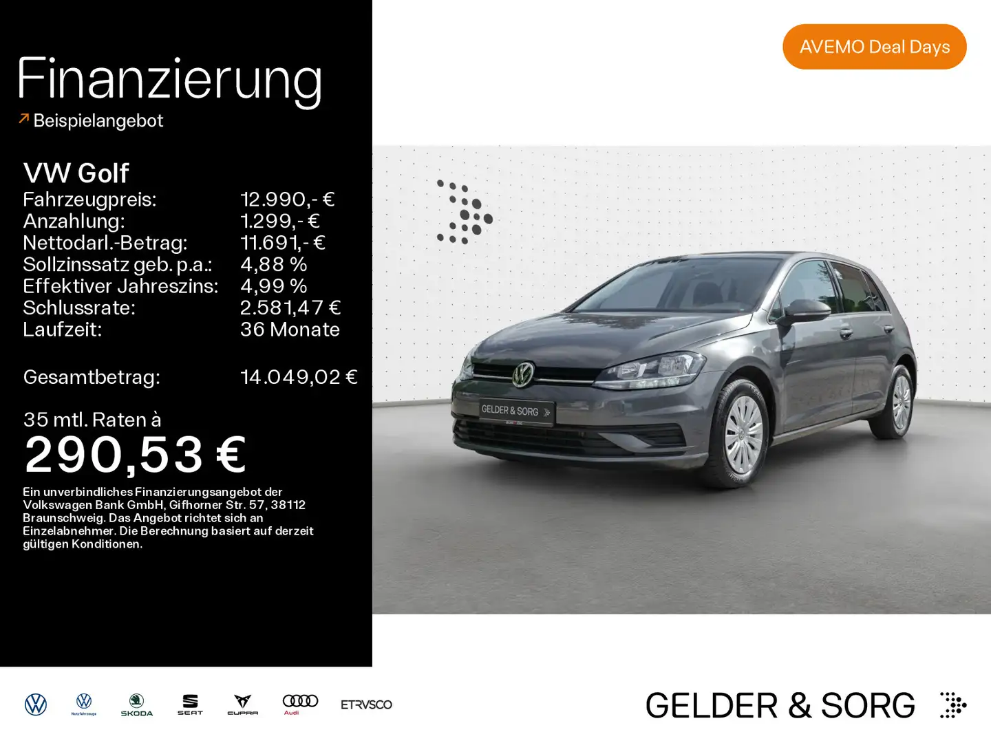 Volkswagen Golf 1.6 TDI Trendline AHK|Klima|SitzKomfortPake Grijs - 1