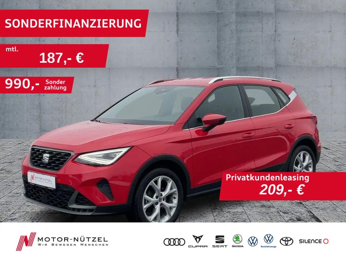 SEAT Arona 1.0TSI DSG FR-LINE LED+NAV+GRA+SHZ+PDC+RFK Rot - 1