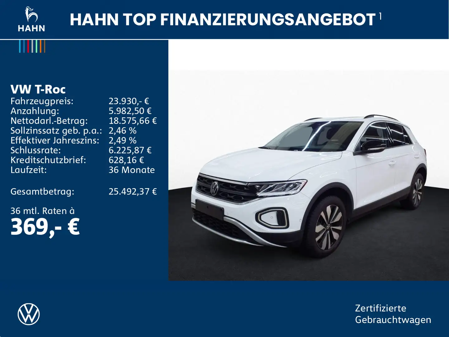 Volkswagen T-Roc 1.0TSI Goal ACC LED Navi Parklenk PDC SHZ Weiß - 2
