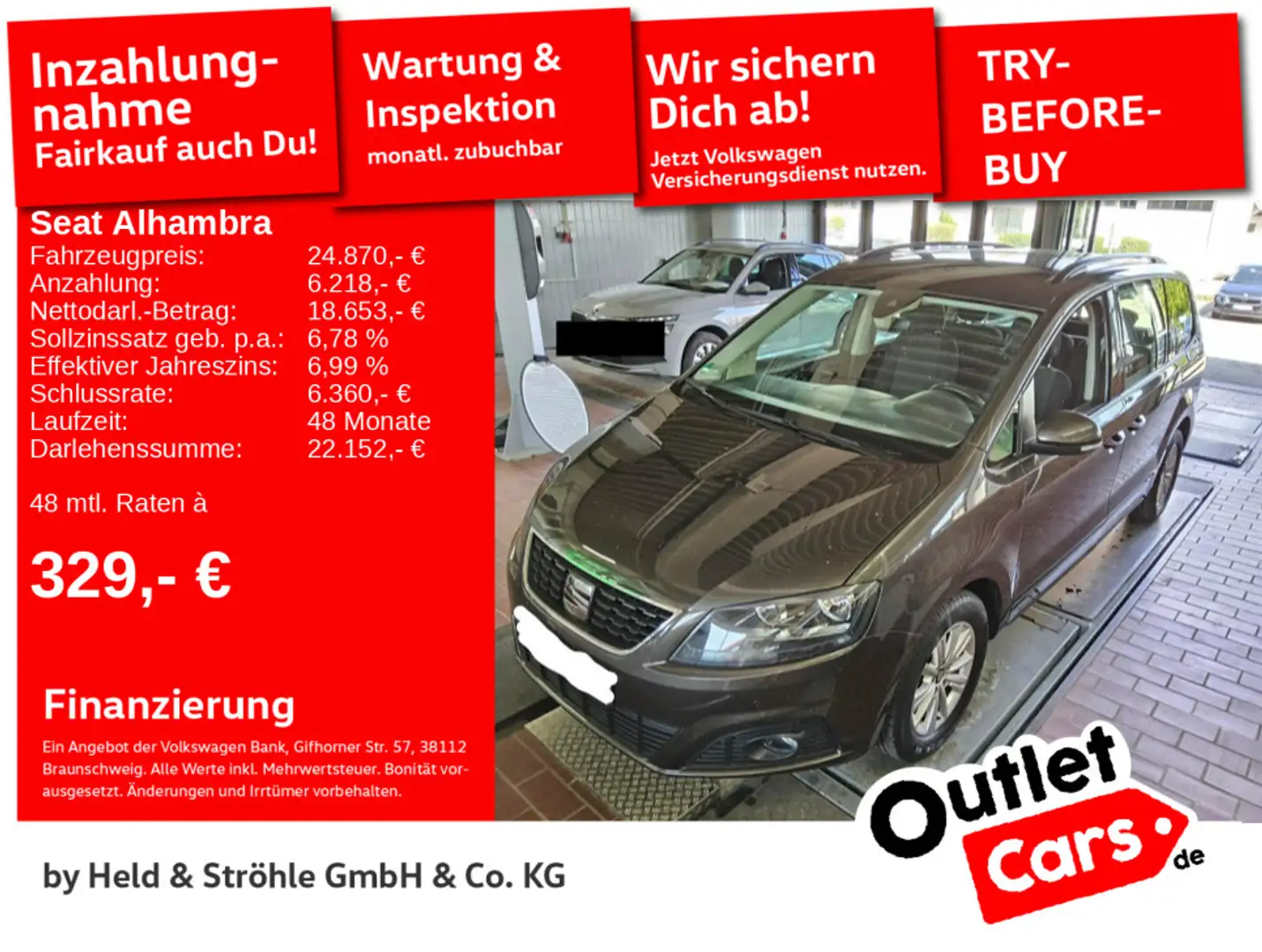 SEAT Alhambra Style 1.4 TSI 7SITZE NAV KAM PDC SHZ Braun - 1