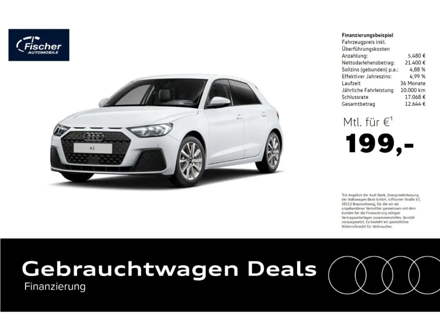 Audi A1 Sportback 35 TFSI NAV/LED/Virt/RFK Weiß - 1