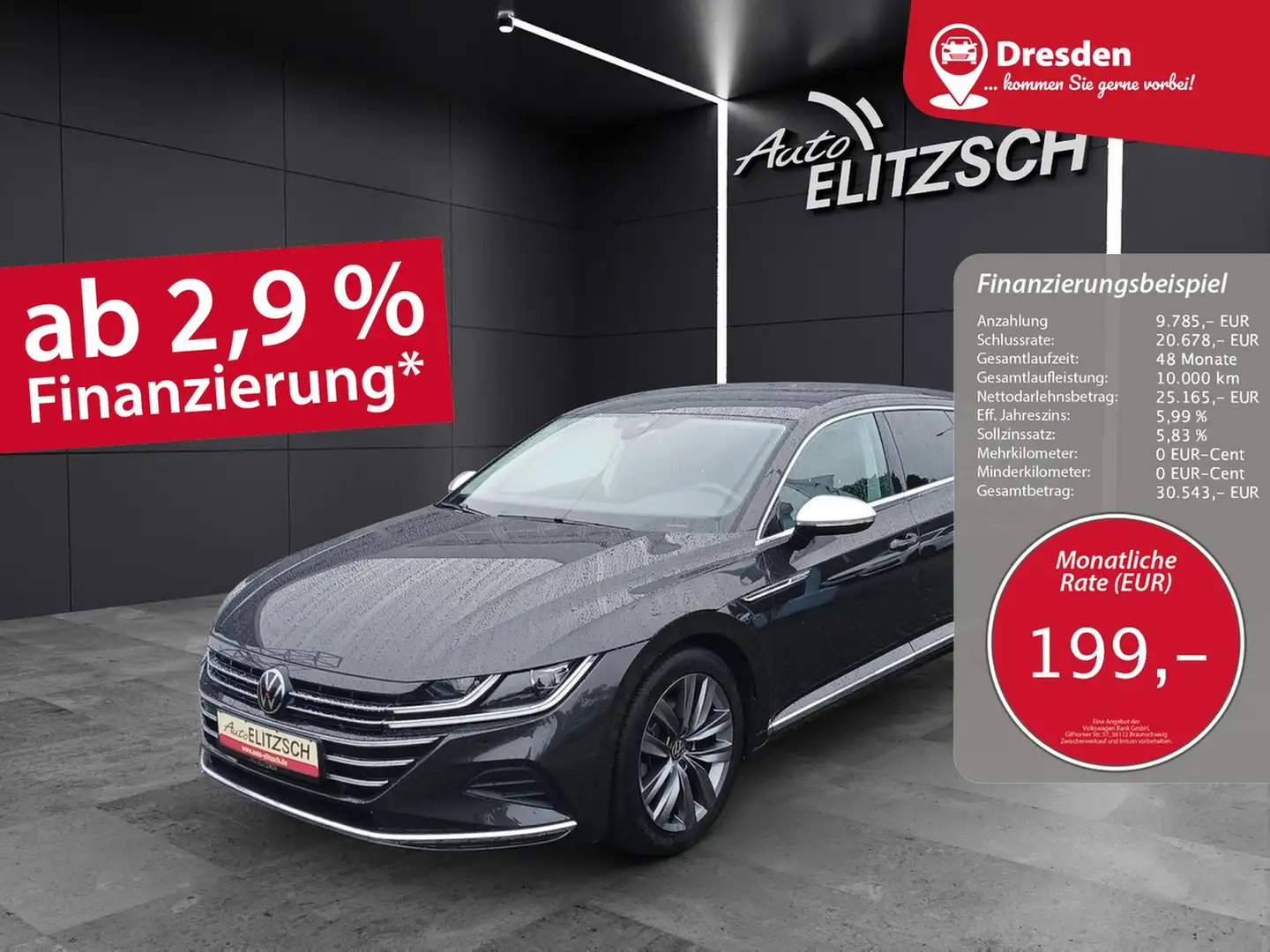 Volkswagen Arteon SB TDI Elegance Keyless AHK Kamera ACC Grau - 1