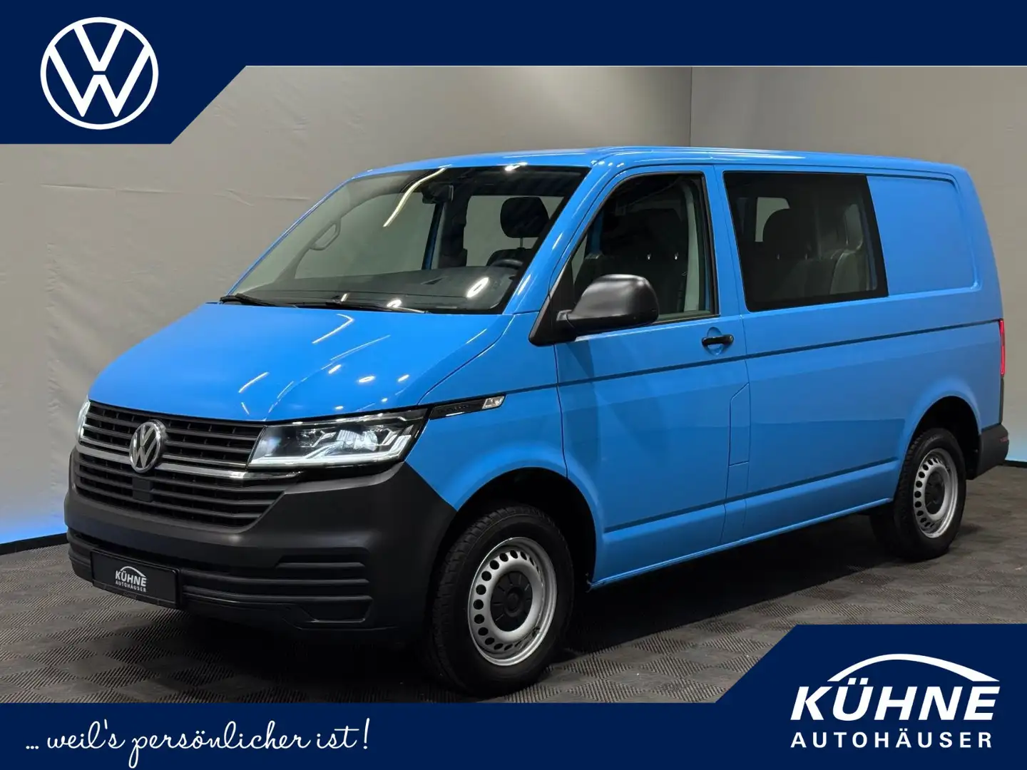 Volkswagen T6.1 Transporter T6.1 Kasten Plus kurz 5-SITZ | NUR GEWERBE! Blauw - 1