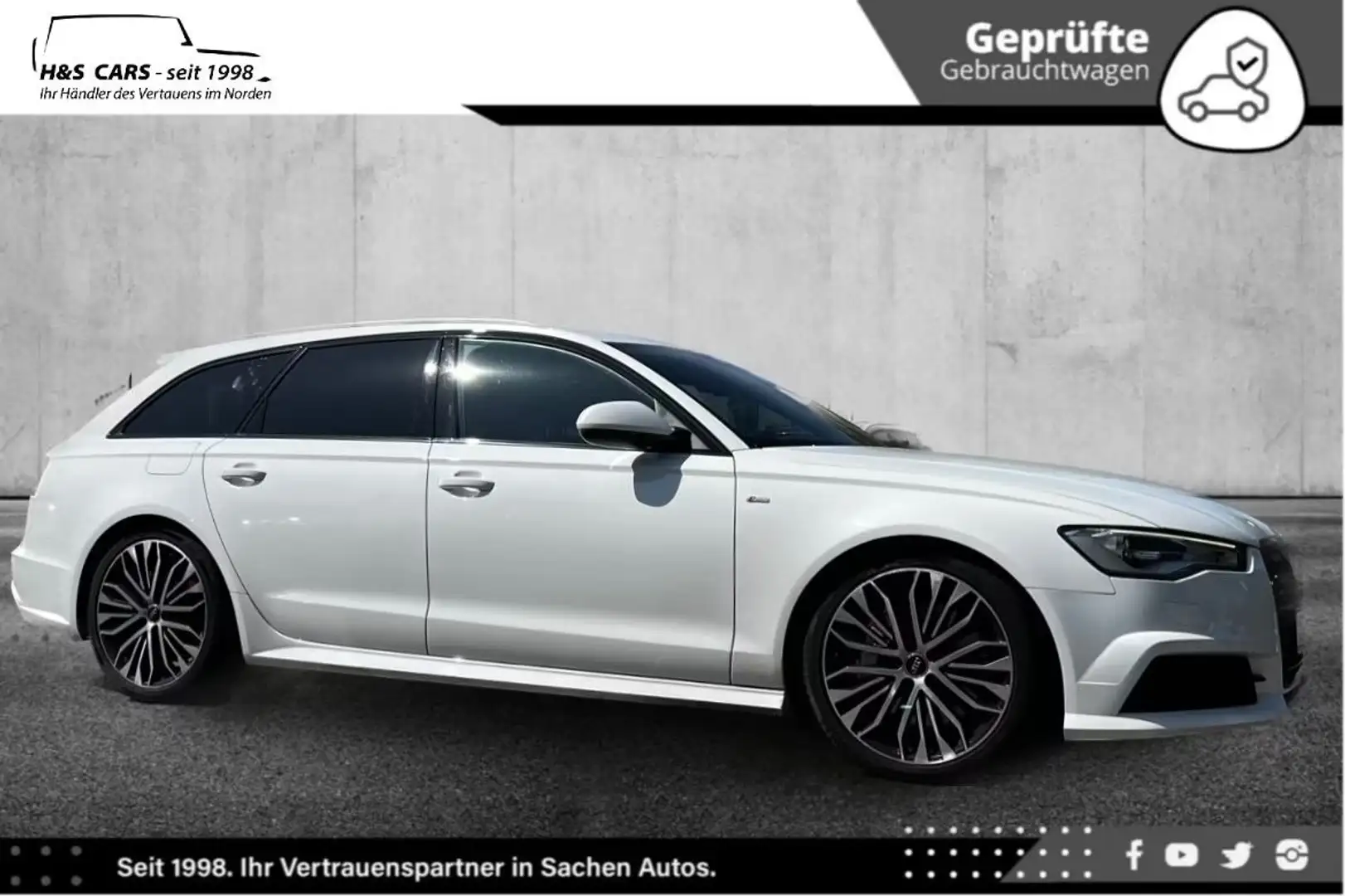 Audi A6 quatt. BLACK-L S-LINE BOSE PANO KAM E.HECK Blanc - 2