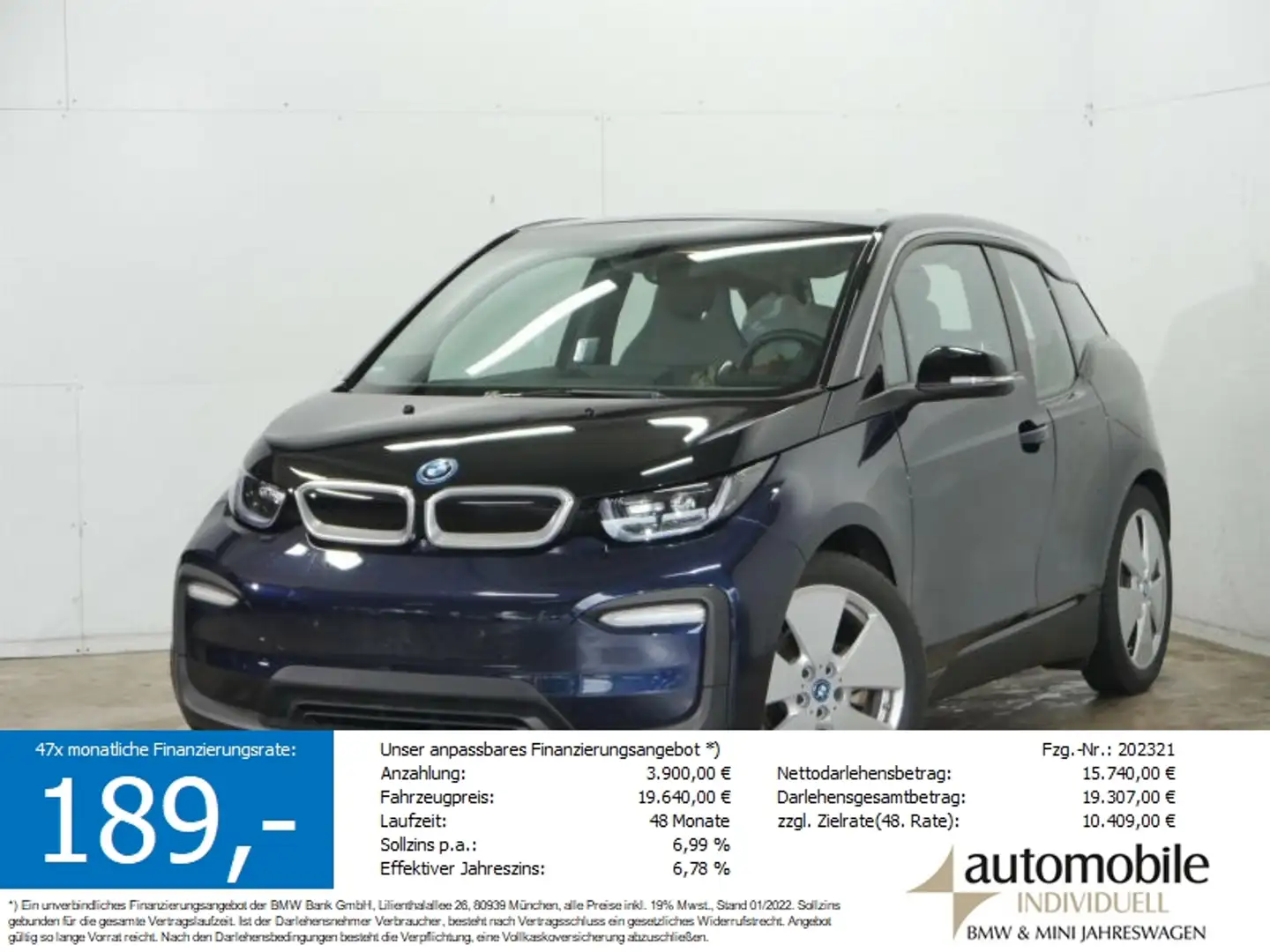 BMW i3 120Ah LED Navi Prof. Sitzheizung DAB Bleu - 1