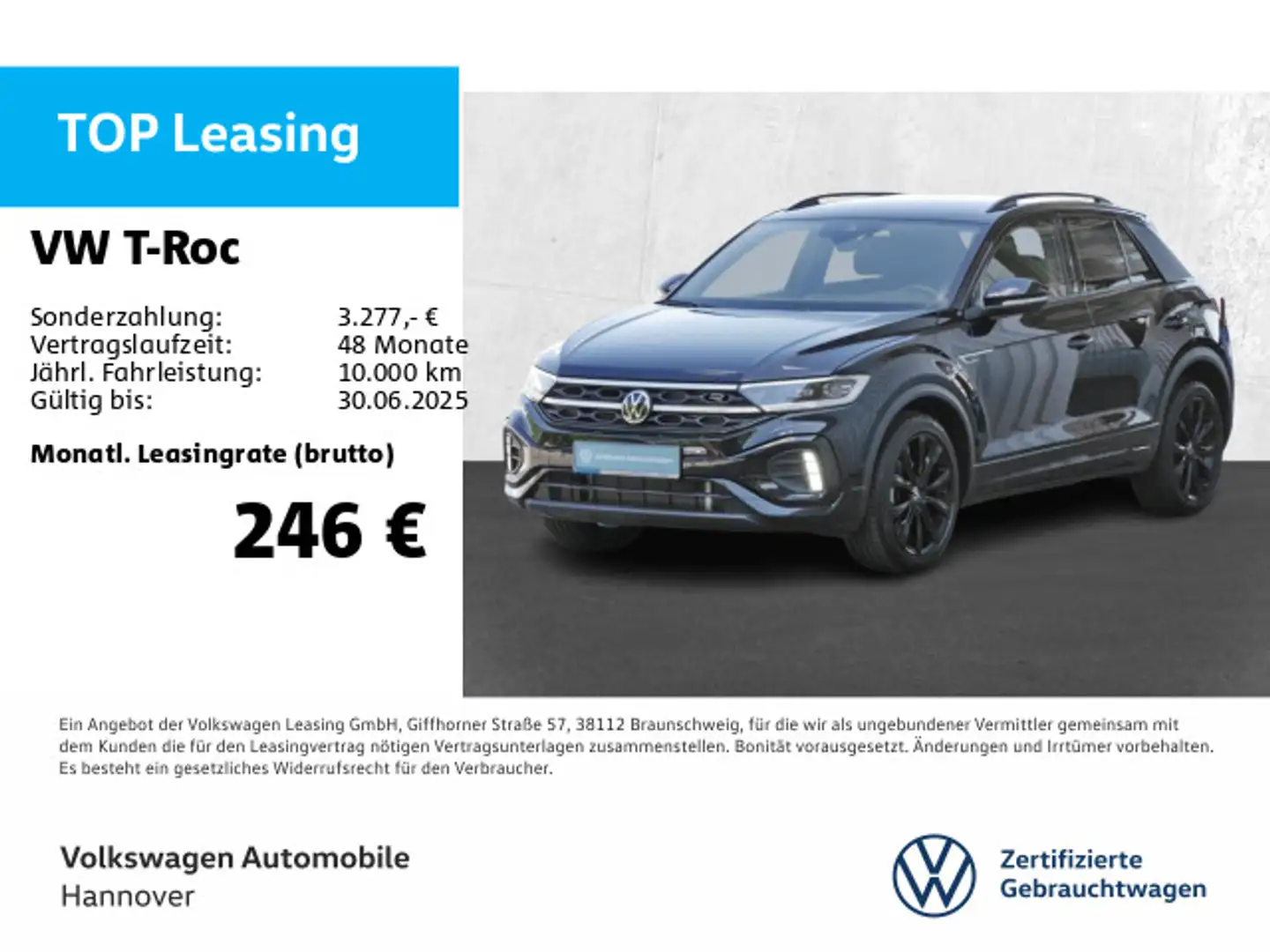 Volkswagen T-Roc 1.5 TSI DSG R-Line Navi LED DigCockpit ACC Schwarz - 1