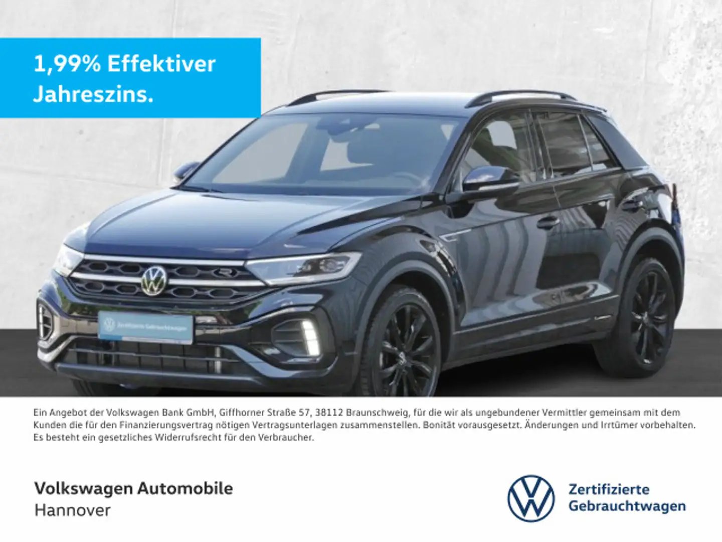 Volkswagen T-Roc 1.5 TSI DSG R-Line Navi LED DigCockpit ACC Zwart - 1