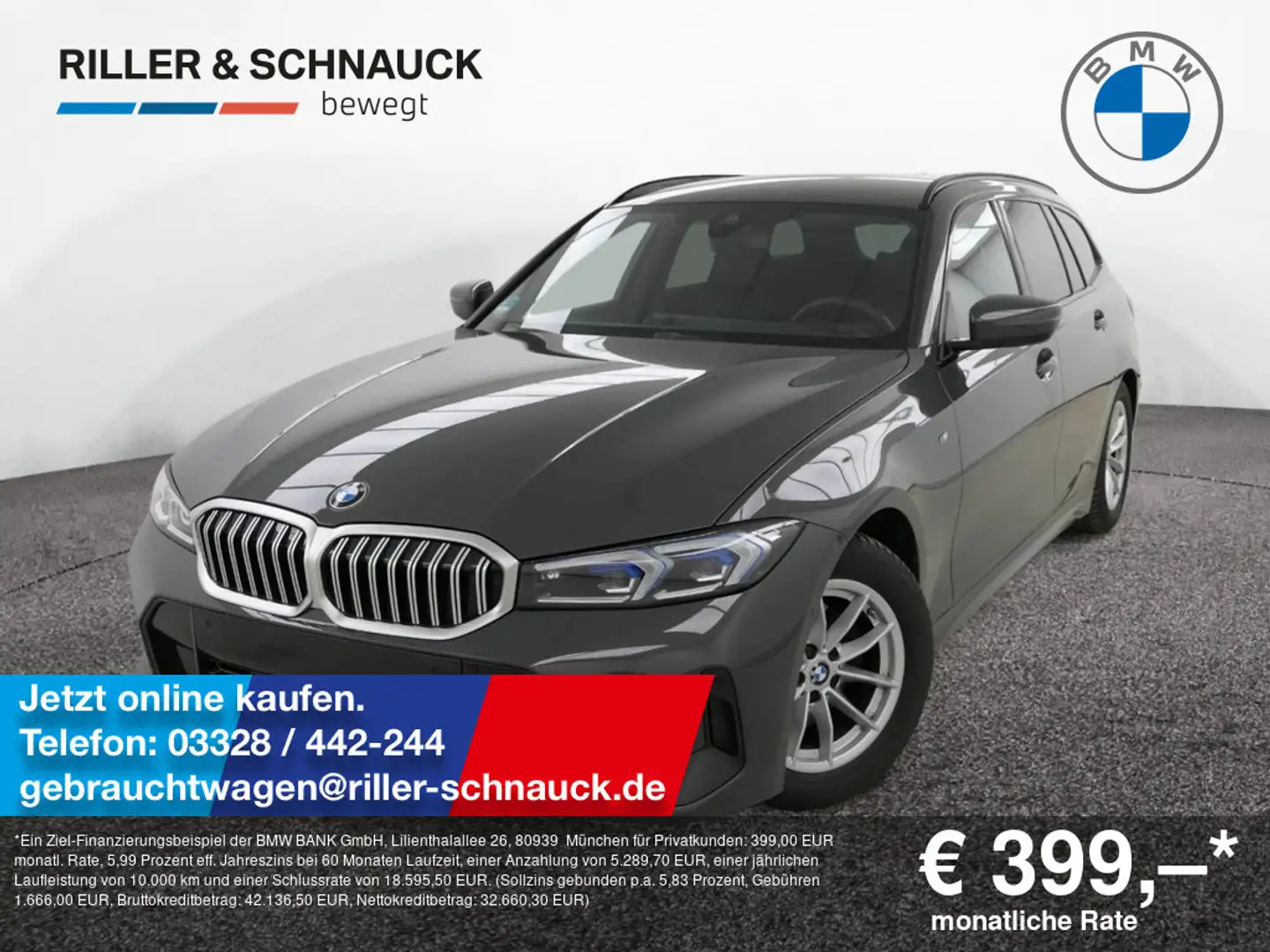 BMW 320 i Touring M Sport AHK+HUD+ACC+KAM+MEM Grau - 1
