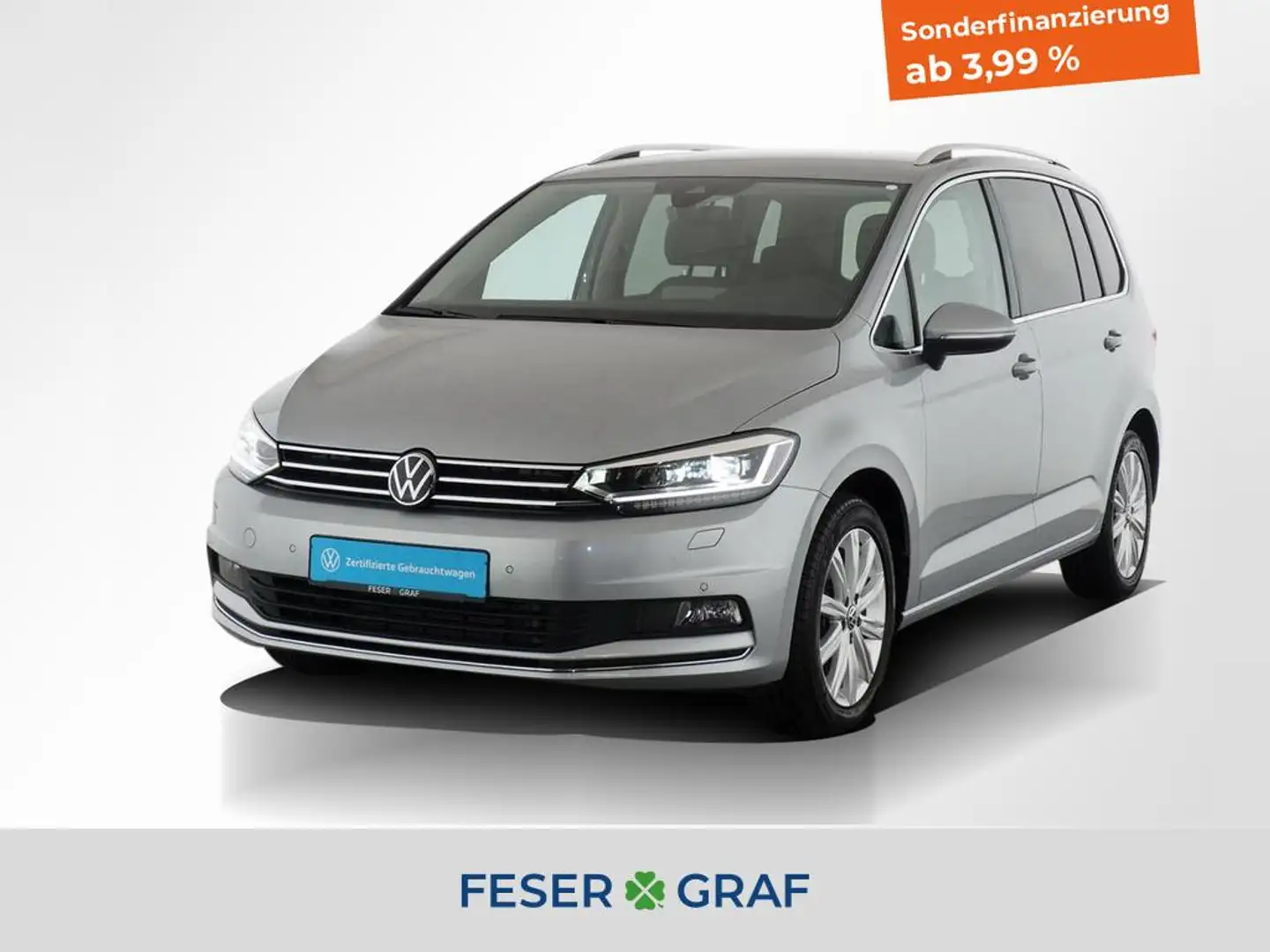 Volkswagen Touran Highline 2.0 TDI Navi 7-Sitzer AHK ACC Silber - 1