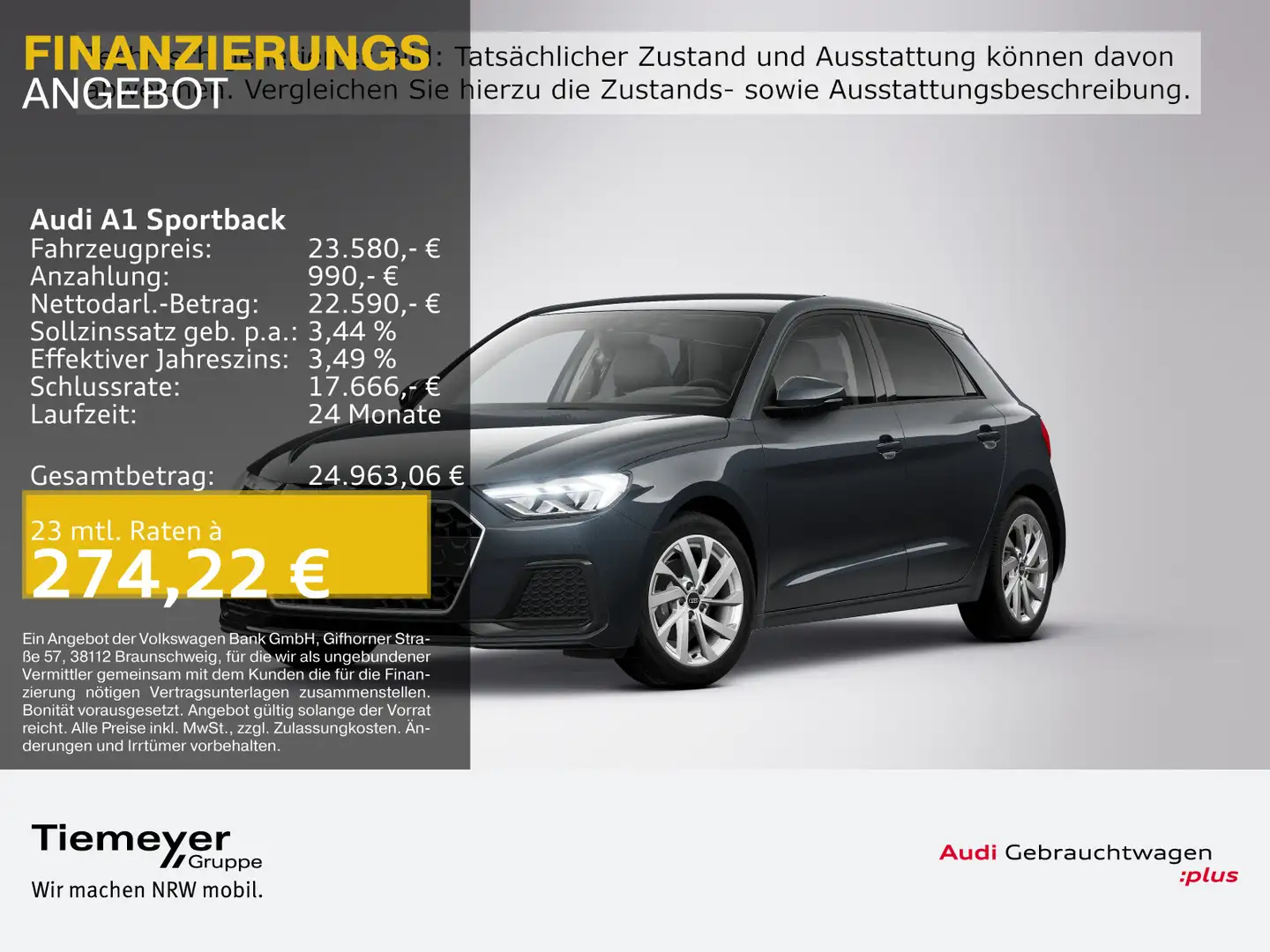 Audi A1 30 TFSI ADVANCED LED SPORTSITZE SOU Grau - 1