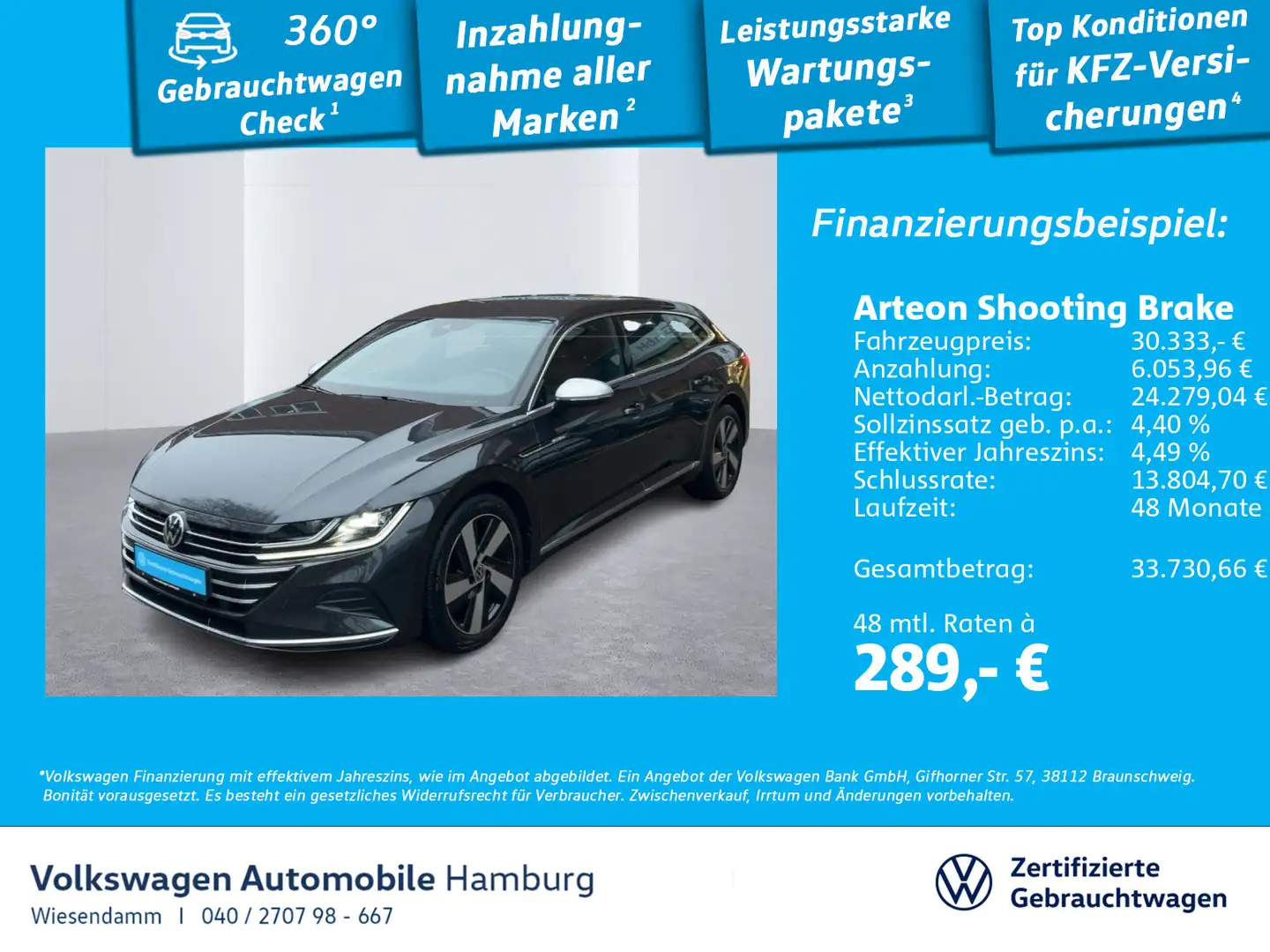 Volkswagen Arteon 2.0 TDI DSG AHK Sitzhzg Grau - 1