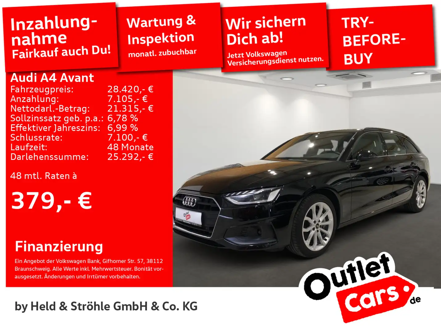 Audi A4 S-Line 40 TDI 18 LED NAVI PDC SHZ VIRT. Schwarz - 1