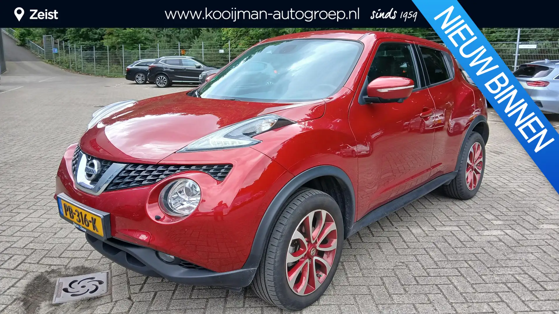 Nissan Juke 1.6 N-Connecta AUTOMAAT |Navigatie | 360 Camera | Rood - 1