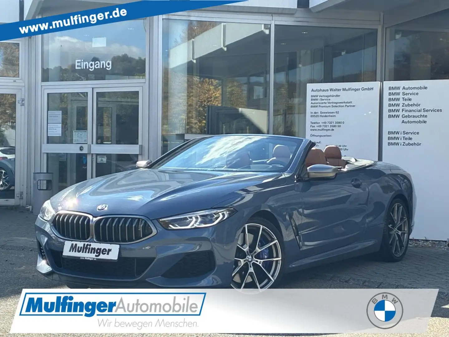 BMW M850 i xDr.Cabrio Sitzhbel.Intel-Aktiv H/K Leder Blau - 1