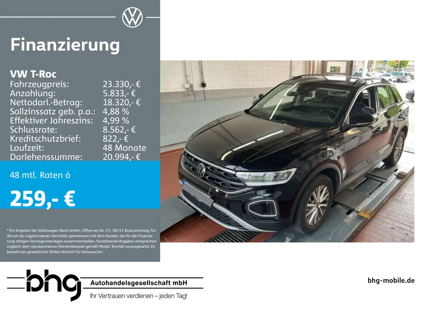 Volkswagen T-Roc 2.0 TDI SCR DSG Life Schwarz - 1