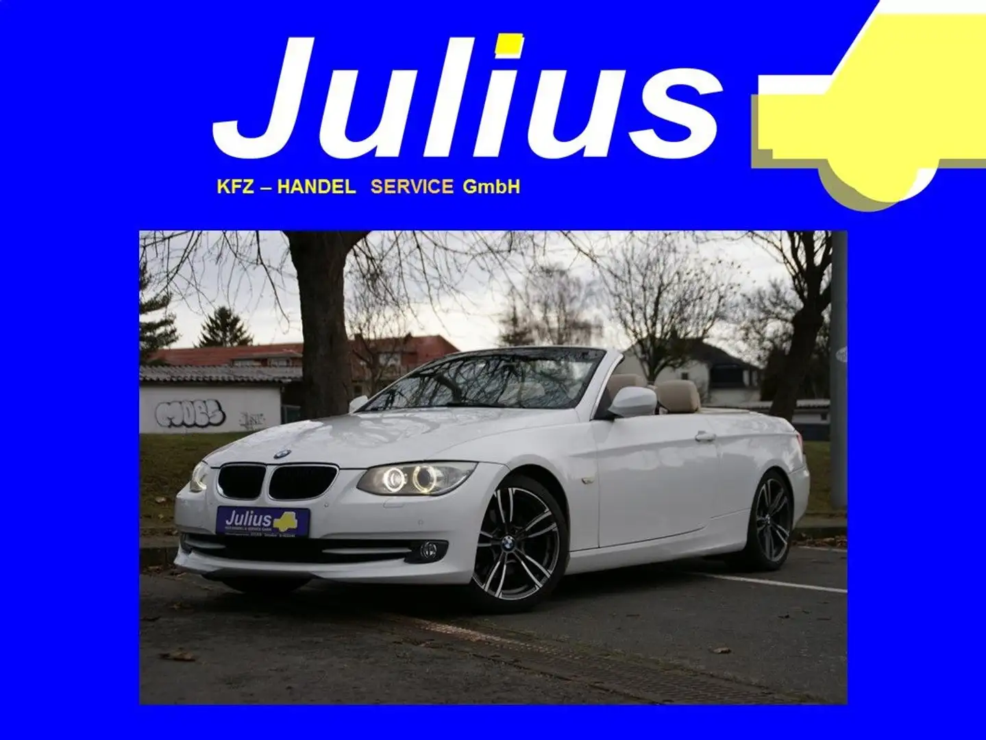 BMW 320 Cabrio 320d KLIMA NAVI LEDER ALU Weiß - 1