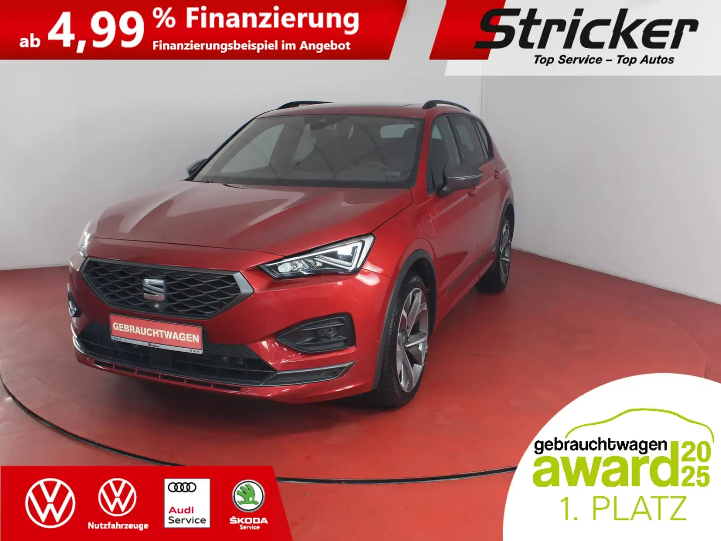 SEAT Tarraco FR 1.4TSI e-Hybrid DSG 326,-ohne Anzahlung Kamera Rot - 1