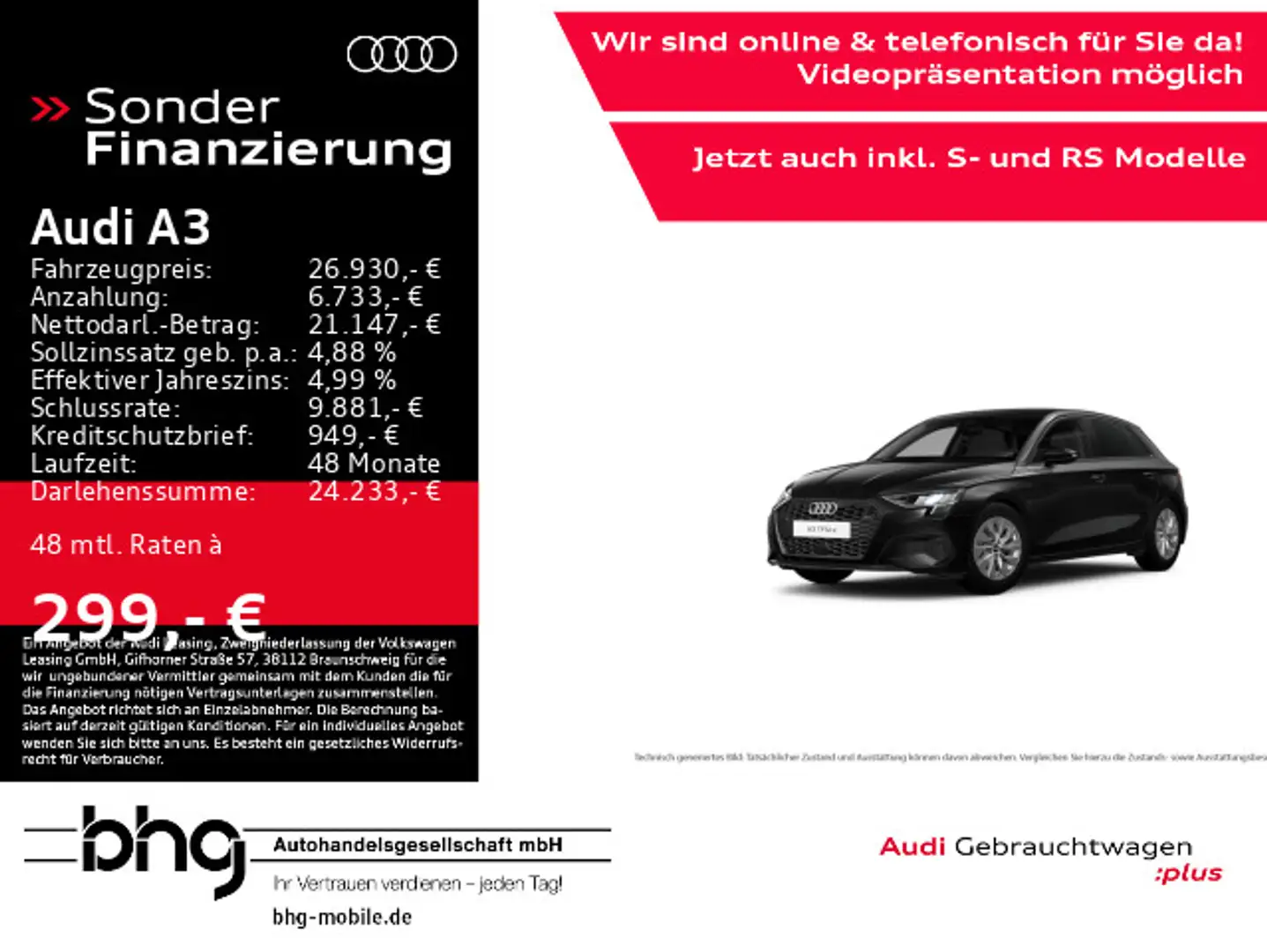 Audi A3 40 TFSIe Sportback S tronic Schwarz - 1