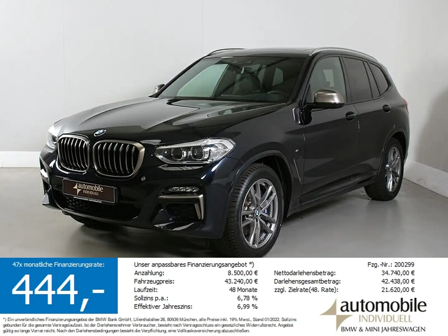 BMW X3 M 40i LED AHK LiveCockpitPro HuD HiFi Parkass. Schwarz - 1