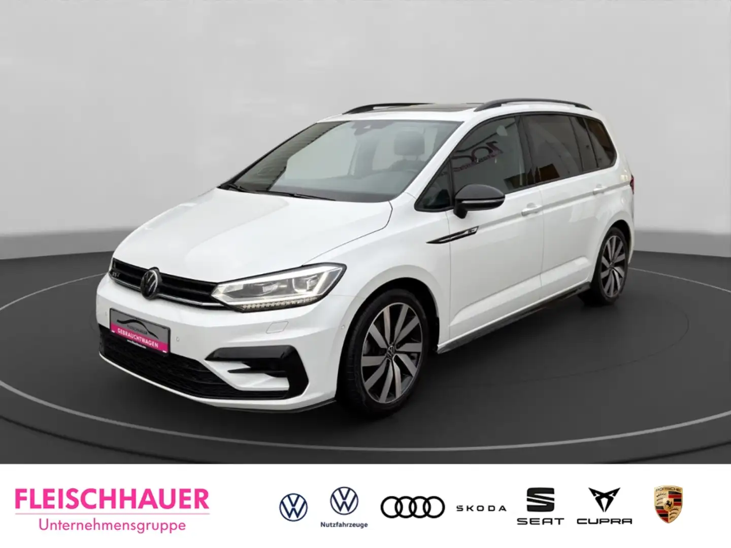 Volkswagen Touran R-Line 2,0TDI Pano+Navi+AHK+CarPlay+ACC+Rear View Weiß - 1