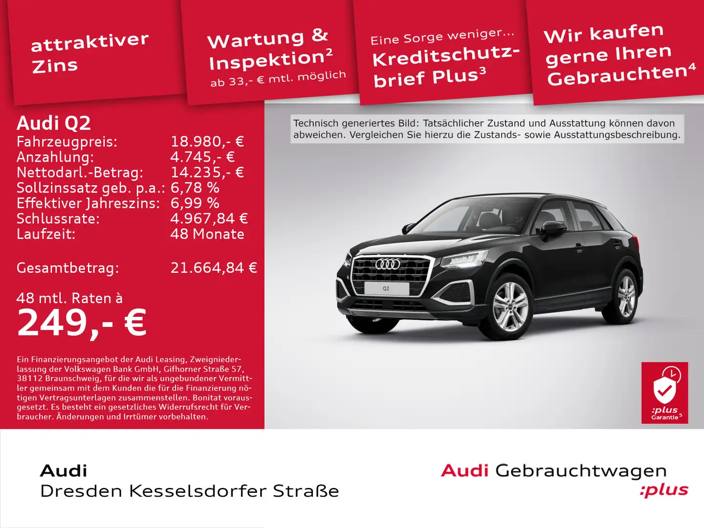 Audi Q2 Advanced 30 TFSI 81(110) kW(PS) Schaltgetrieb Schwarz - 1