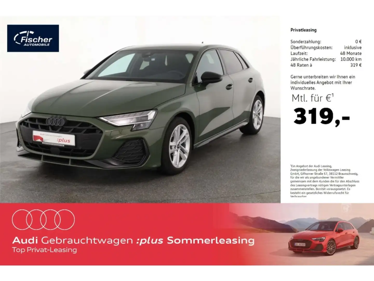 Audi A3 Sportback 35 TFSI S line Grün - 1
