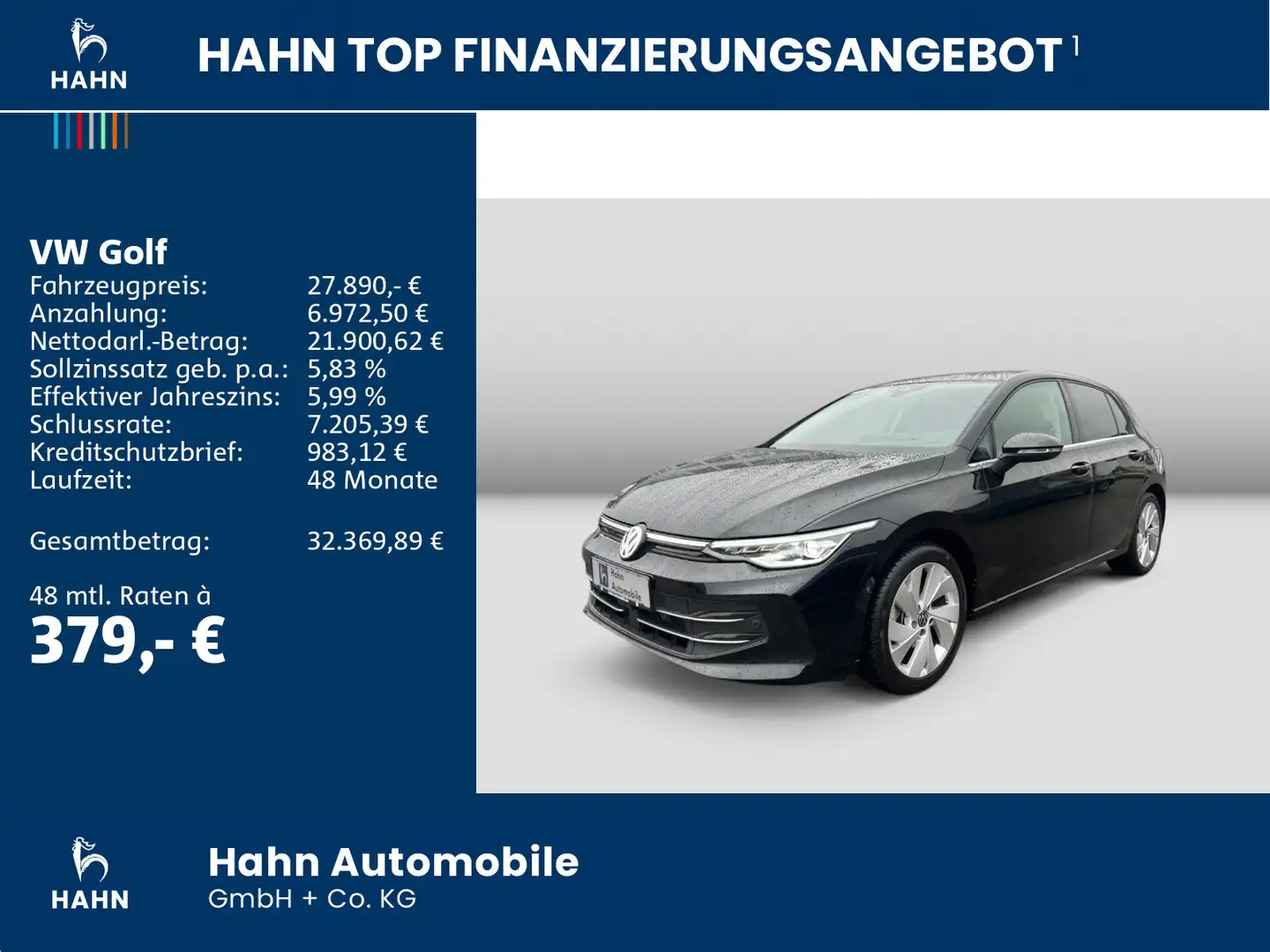 Volkswagen Golf VIII 1.5eTSI DSG Style LED Navi HUD ACC APP Schwarz - 2