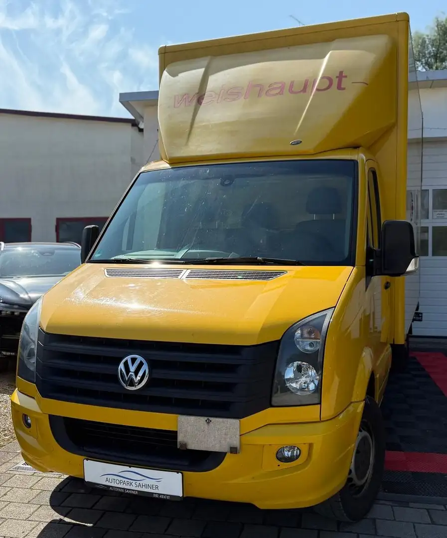 Volkswagen Crafter Pritsche 35 lang L3 KOFFER HEBEÜHNE Gelb - 1