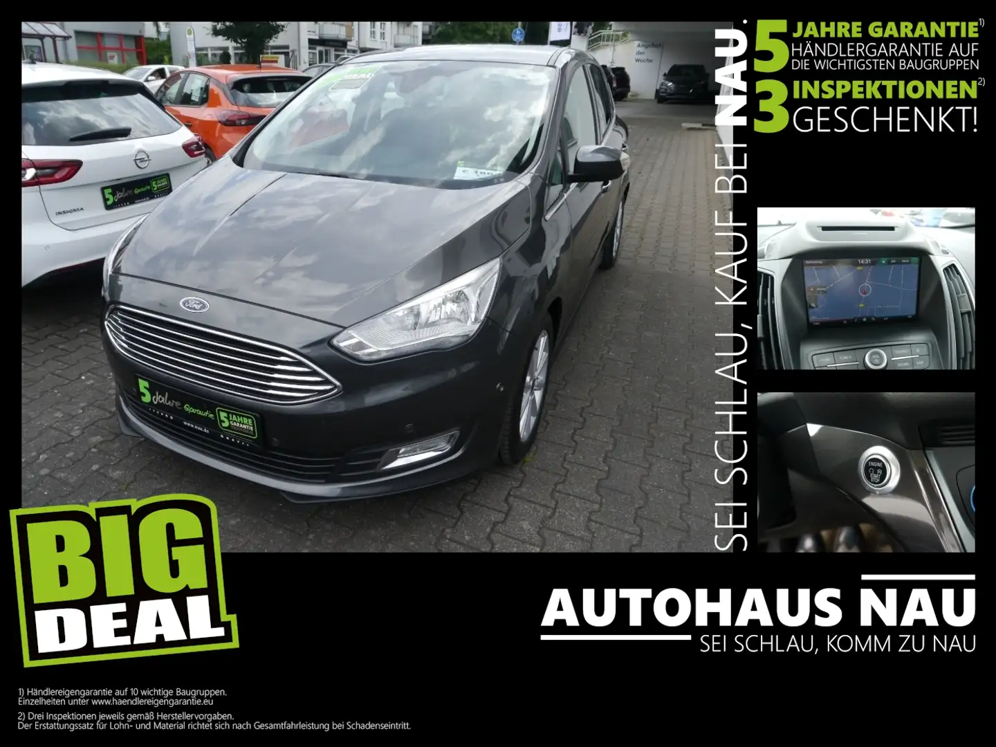 Ford C-Max 1.0 Eco Boost Titanium Inkl. Big Deal Grijs - 1