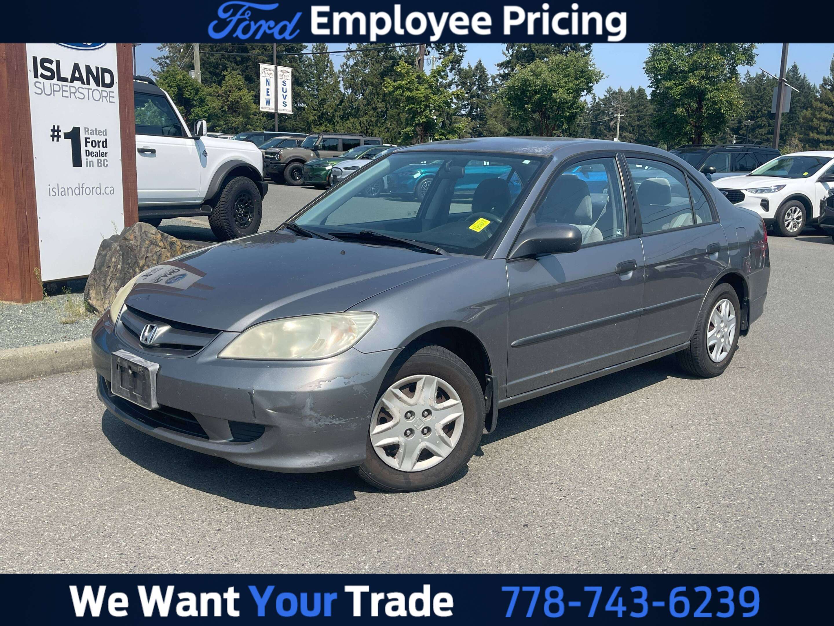 Gray 2004 Honda Civic Sedan Front-Wheel Drive Automatic