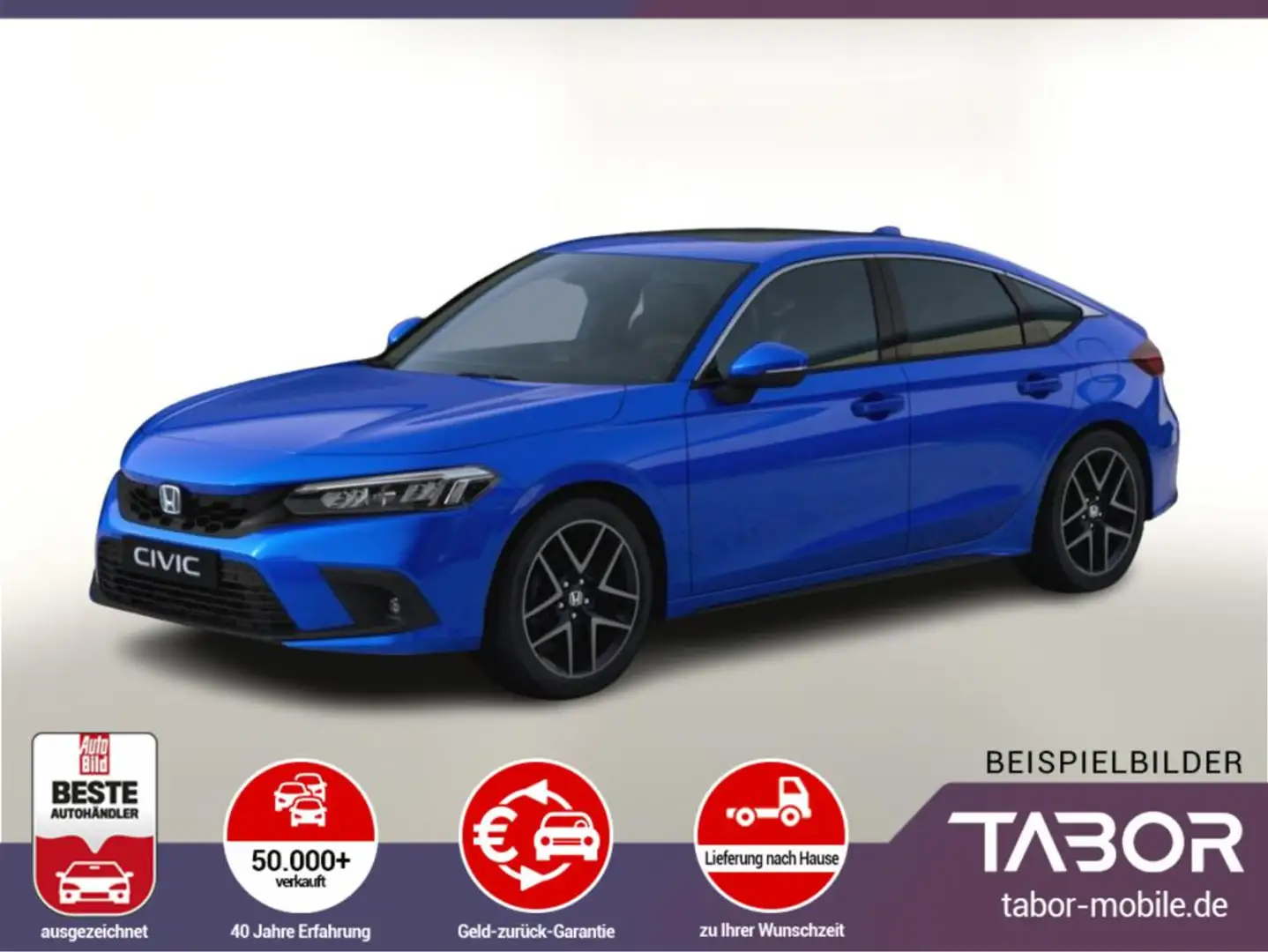 Honda Civic 184 CVT Advance Nav Leder Pano Bose SHZ Blau - 1