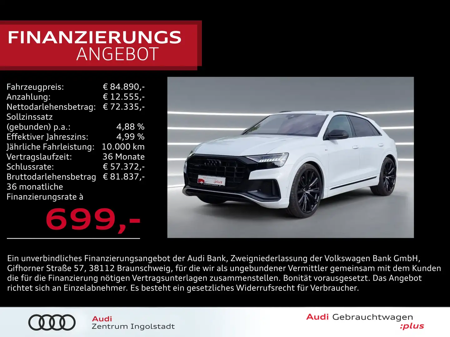 Audi Q8 50 TDI qu 3x S line HD-MATRIX Pano S-Sitz 23" Grau - 1