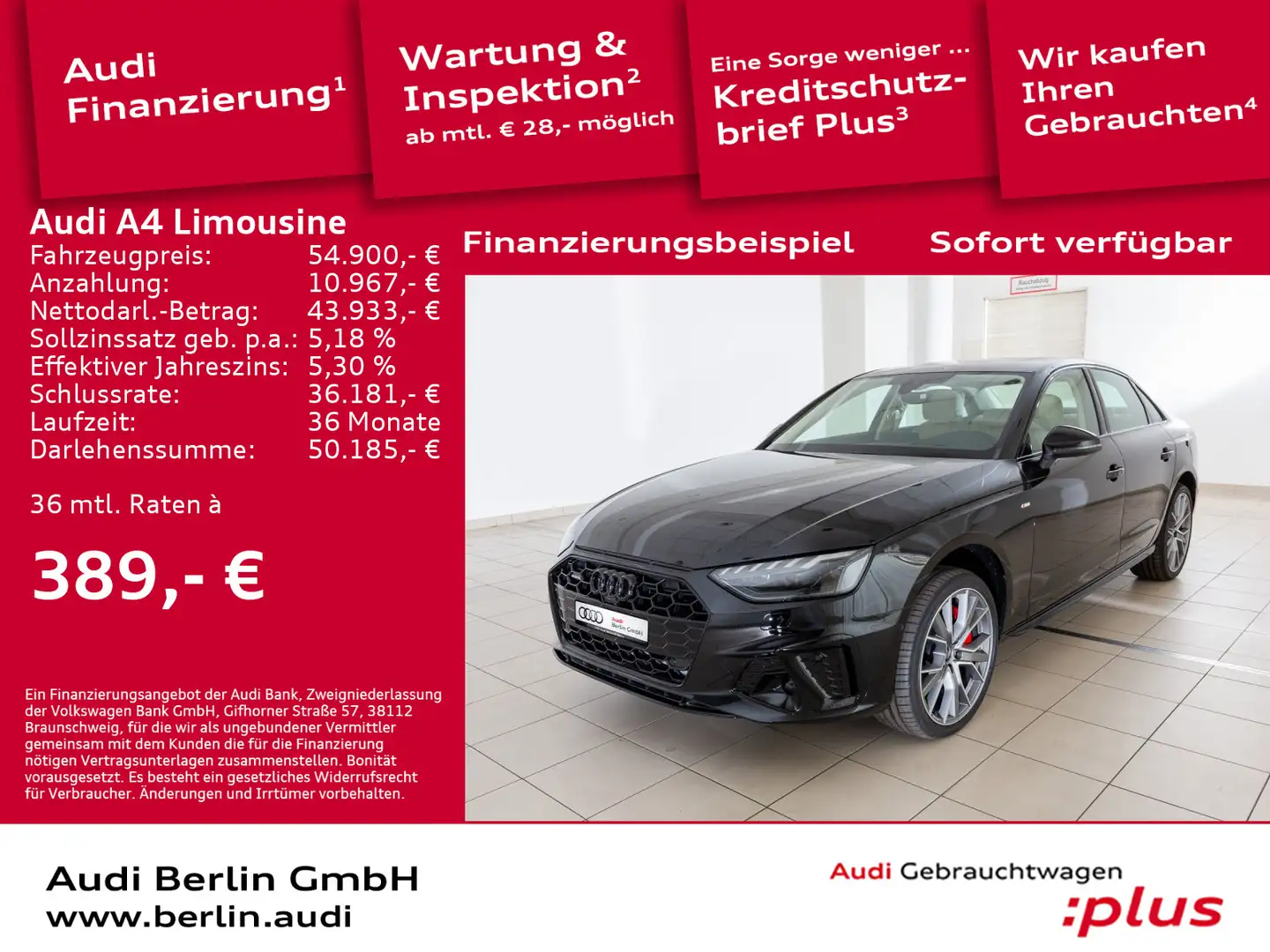 Audi A4 S line 45 TFSI quattro S tronic Black - 1
