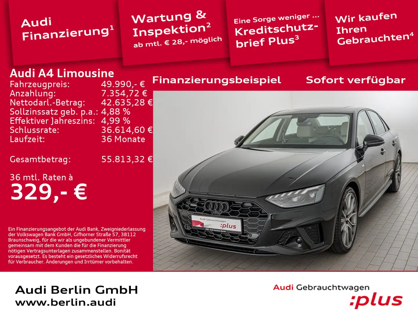 Audi A4 S line 45 TFSI qu.S tr. STDHZG 360° Nero - 1