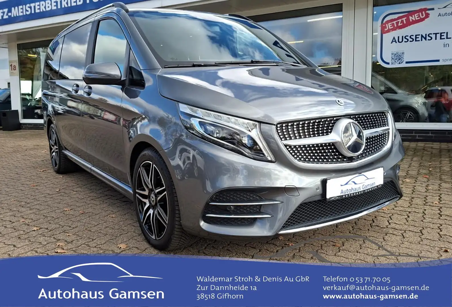 Mercedes-Benz V 250 d 9G Edition Lang AMG Line LED/Navi/Sthzg/AHK Gris - 1
