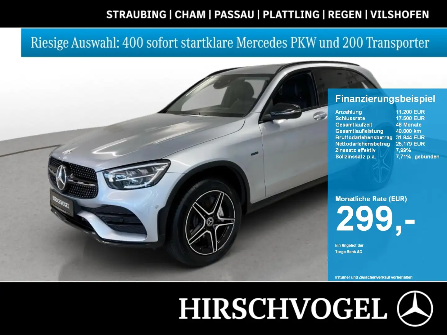 Mercedes-Benz GLC 300 de 4M AMG-Line+Night+AHK+DISTRON+KEYLESS Argent - 1
