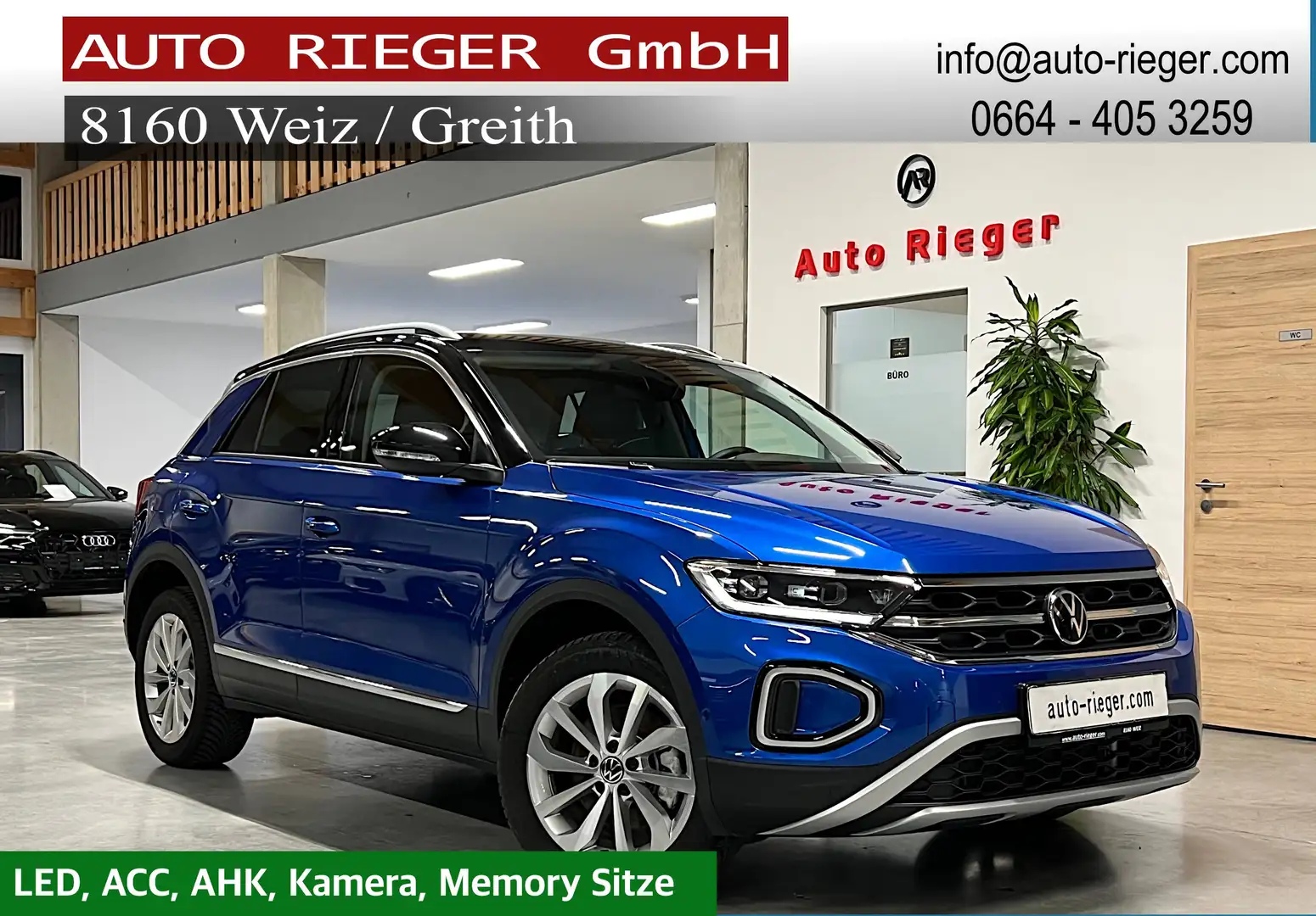 Volkswagen T-Roc Style 4Motion 2,0 TDI GARANTIE ACC, AHK, Memory Blau - 1