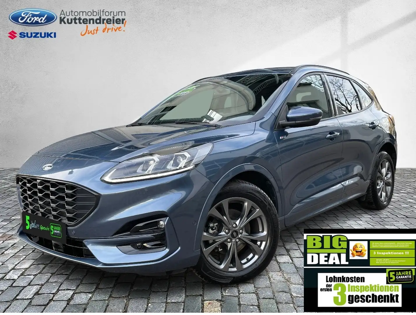 Ford Kuga ST-Line X AHK schw. Voll-LED Teilleder Navi Gris - 2