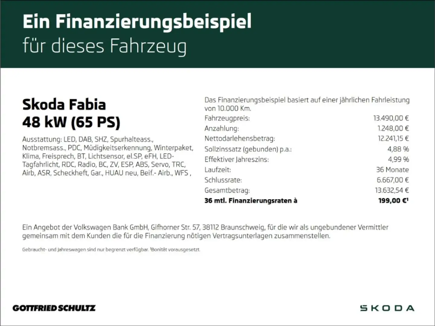 Skoda Fabia 1.0 MPI Active LED SHZ PDC KLIMA ZV E-FENSTER Weiß - 2