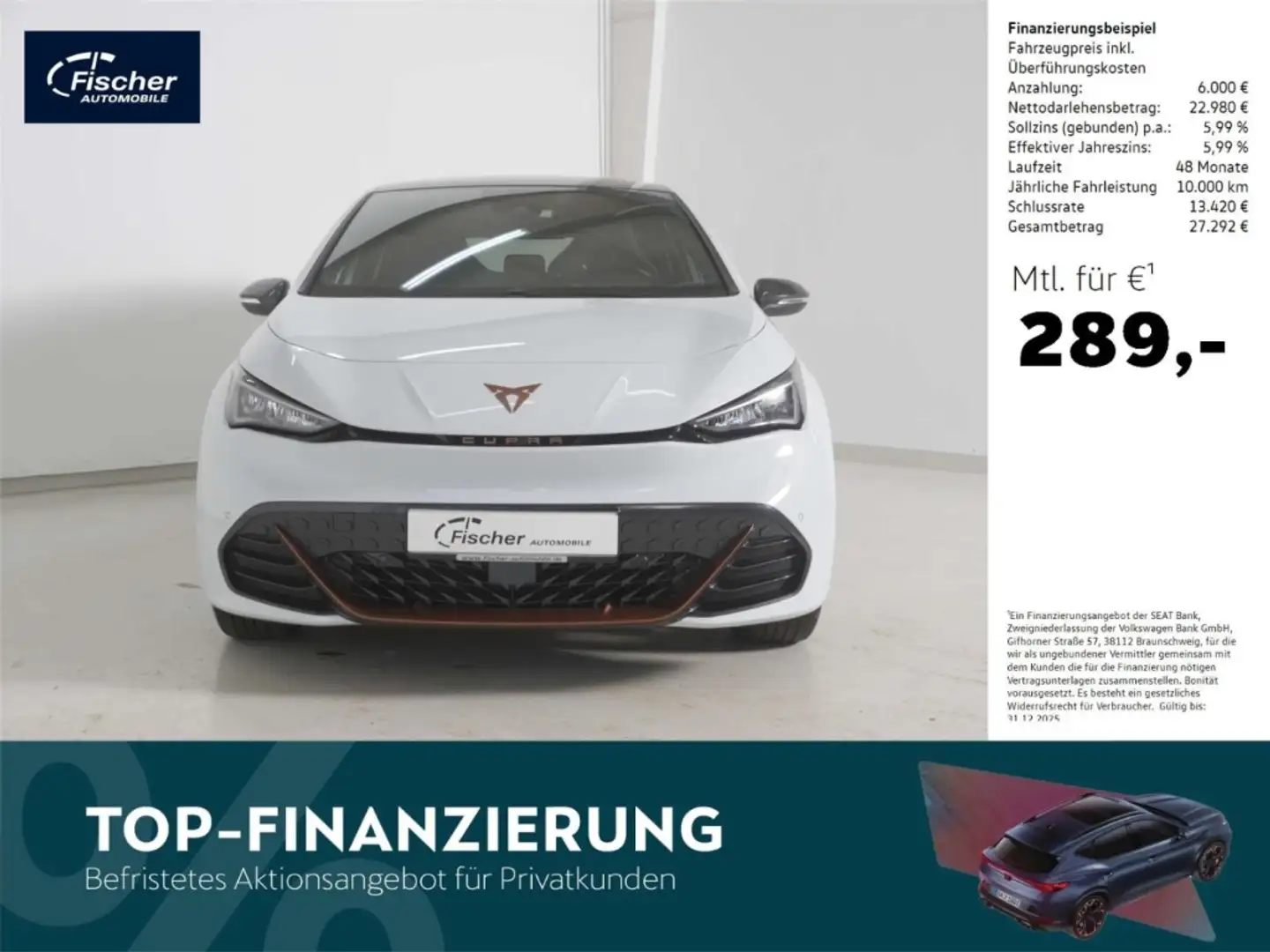 CUPRA Born 62kWh AR-HUD/PANO/W-Pumpe/NAV/Tech-L/RFK Weiß - 1