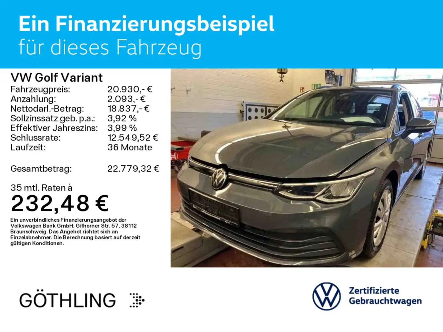 Volkswagen Golf Variant Life 2.0 TDI DSG*NAVI*SHZ*ACC*Assis Grau - 2