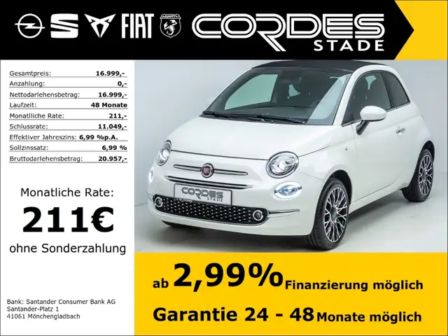 Fiat 500 Cabrio 1.0 Mild Hybrid Navi Klima Faltdach (150)