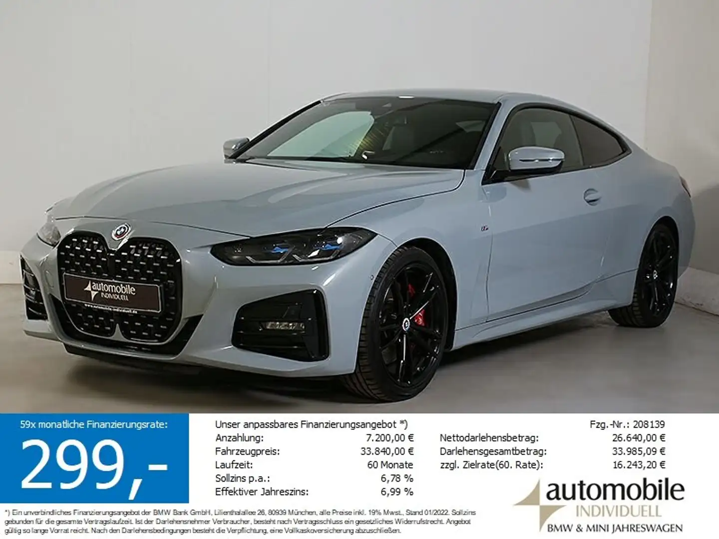 BMW 430 i Coupé M Sport Laser AHK LiveCockpit Grigio - 1