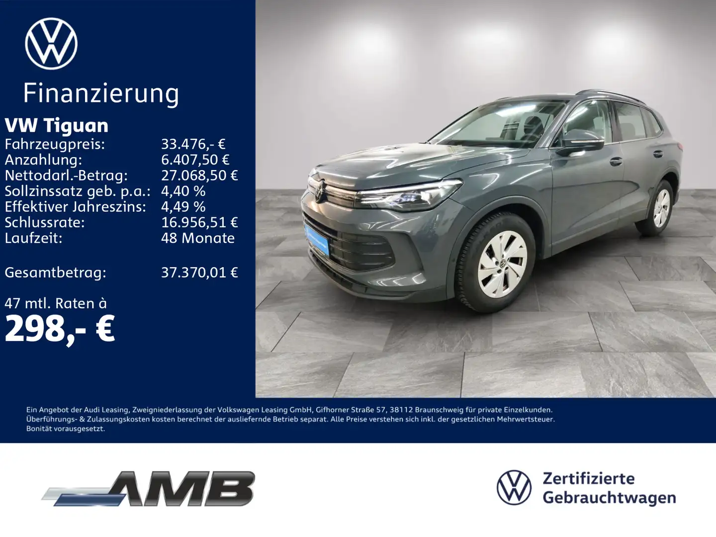 Volkswagen Tiguan 1.5 eTSI AHK/LED/Nav/Sitzhz/04.30Garantie Grau - 1