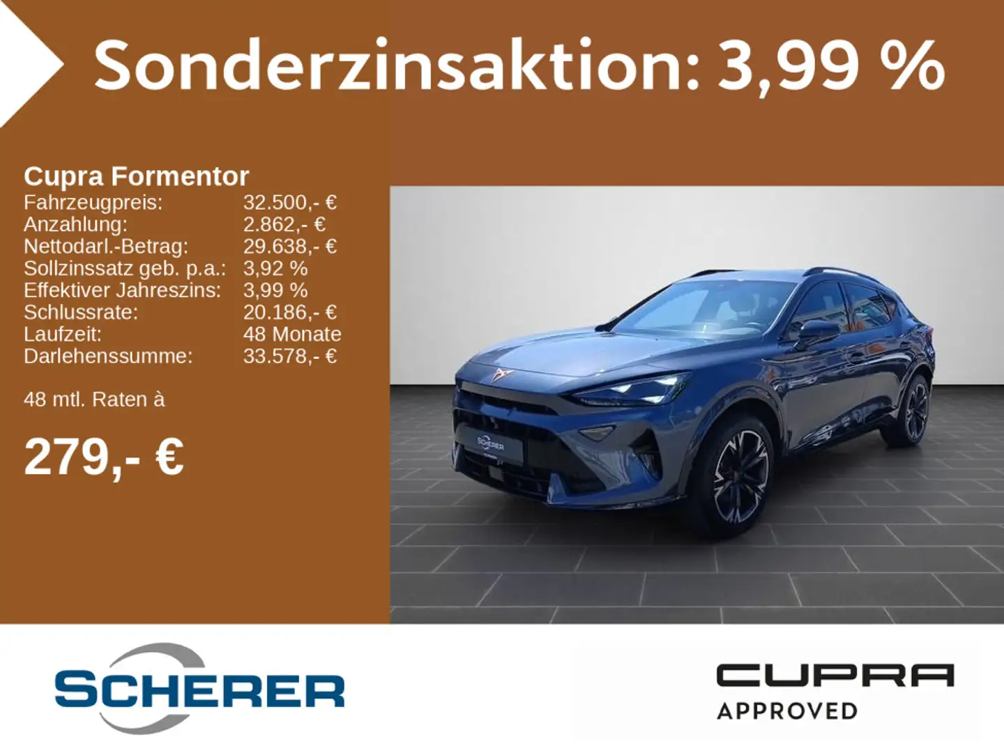 CUPRA Formentor 1.5 eTSI DSG NEUES MODELL NAVI VOLL LE Grau - 1
