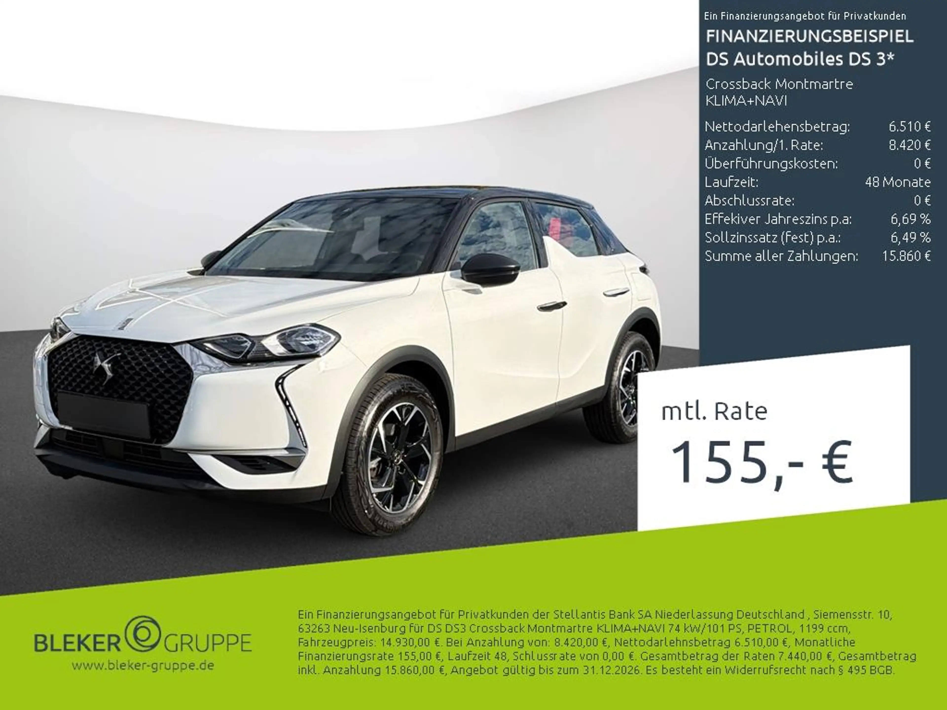 DS Automobiles DS 3 Crossback Montmartre KLIMA+NAVI